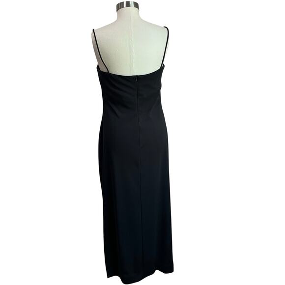 Arianna by Rachel Kaye Y2K Floral Embroidered Black Maxi Gown Size 12 - Picture 3 of 7